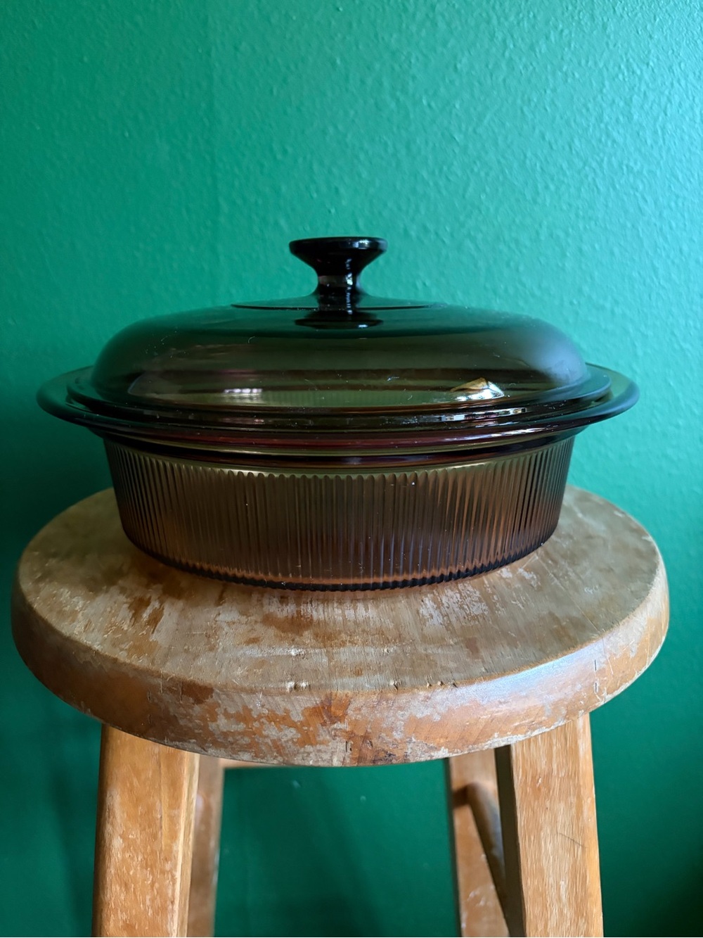 Vintage Corning Visions Amber glass Casserole Dish 2.5 quart